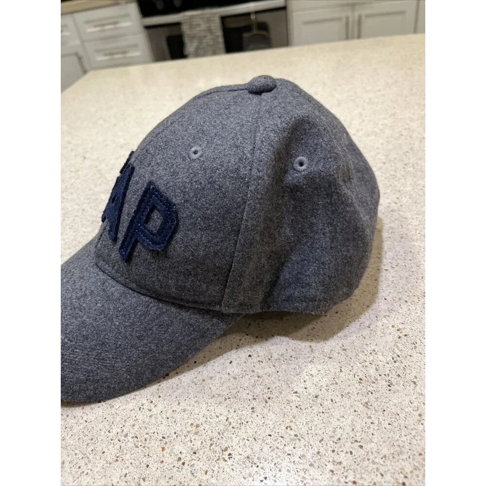 GAP Wool Blend Baseball Hat Elastic Back Adjustable Cap Gray One Size Nice - Picture 4 of 8